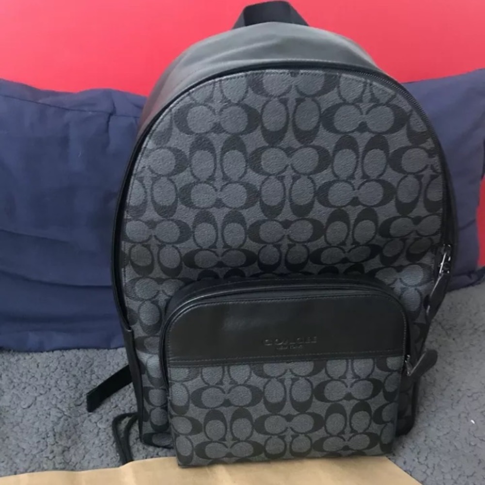 Mens coach backpack black